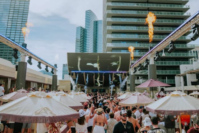 Pool party crowd and stage at Marquee Dayclub Las Vegas