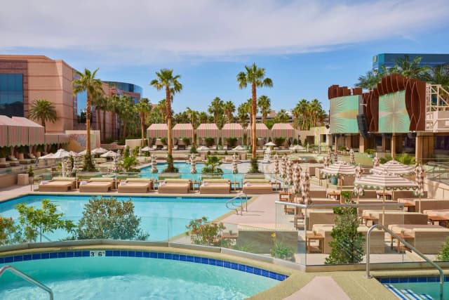 Palm Tree Beach Club Las Vegas — Pool deck and cabanas