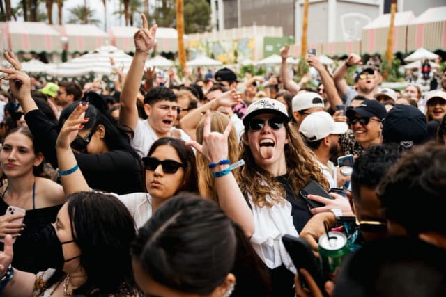 Palm Tree Beach Club Las Vegas — Guests cheering in the crowd