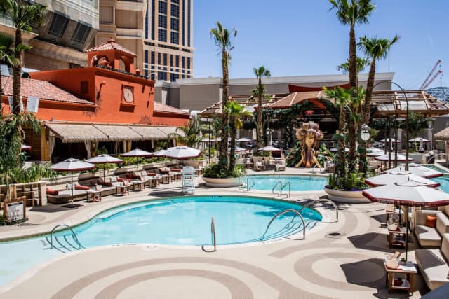 TAO Beach Dayclub Las Vegas — Pool deck and seating