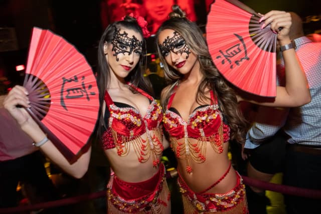TAO Nightclub Las Vegas — Dancers performing with fans